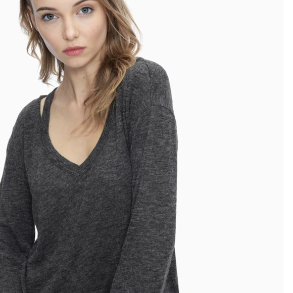 Splendid Ashbourne Knit Cut Out V Neck Top - XS - Picture 13 of 15